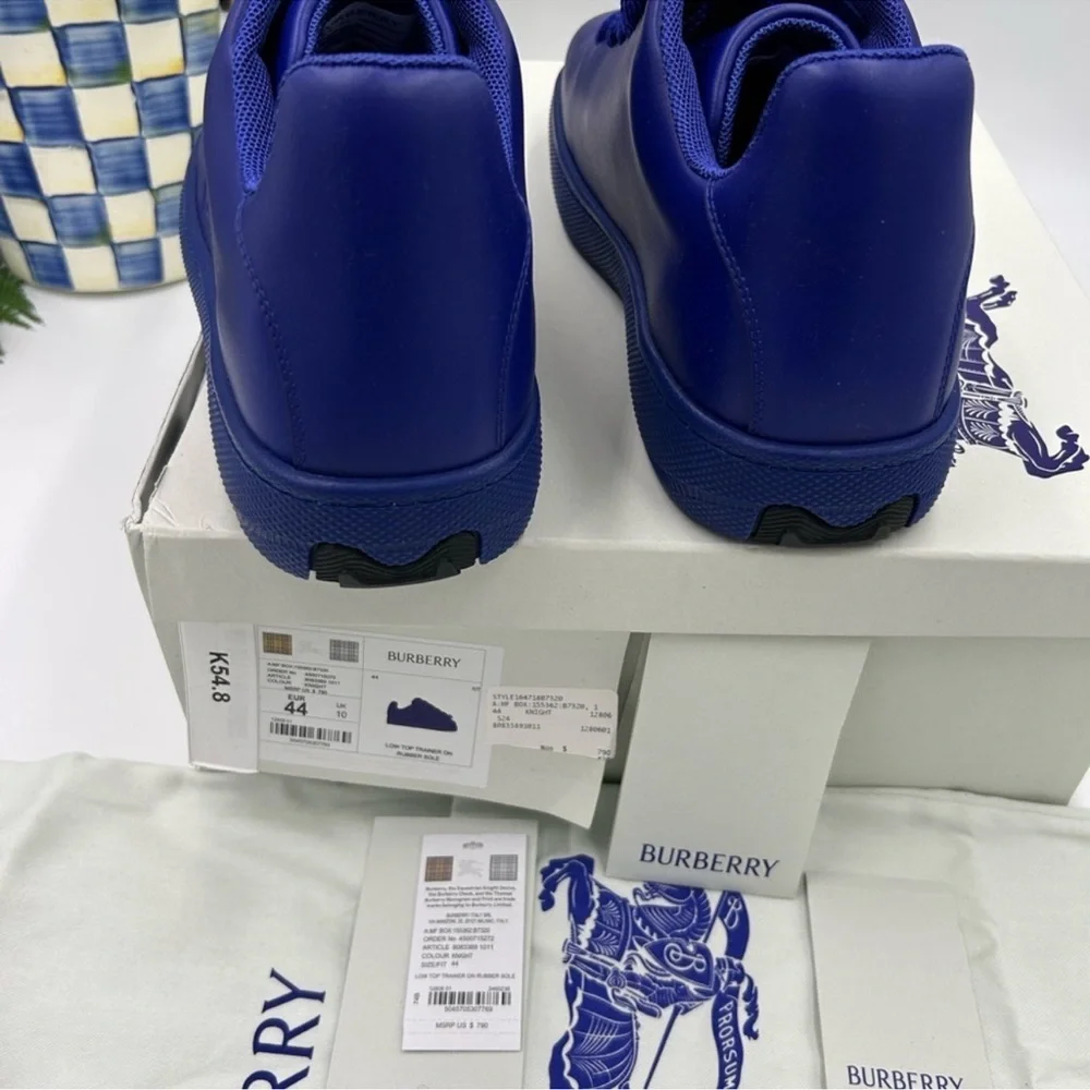 Men’s Burberry box leather sneakers, size 44 made in Italy - Picture 8 of 9